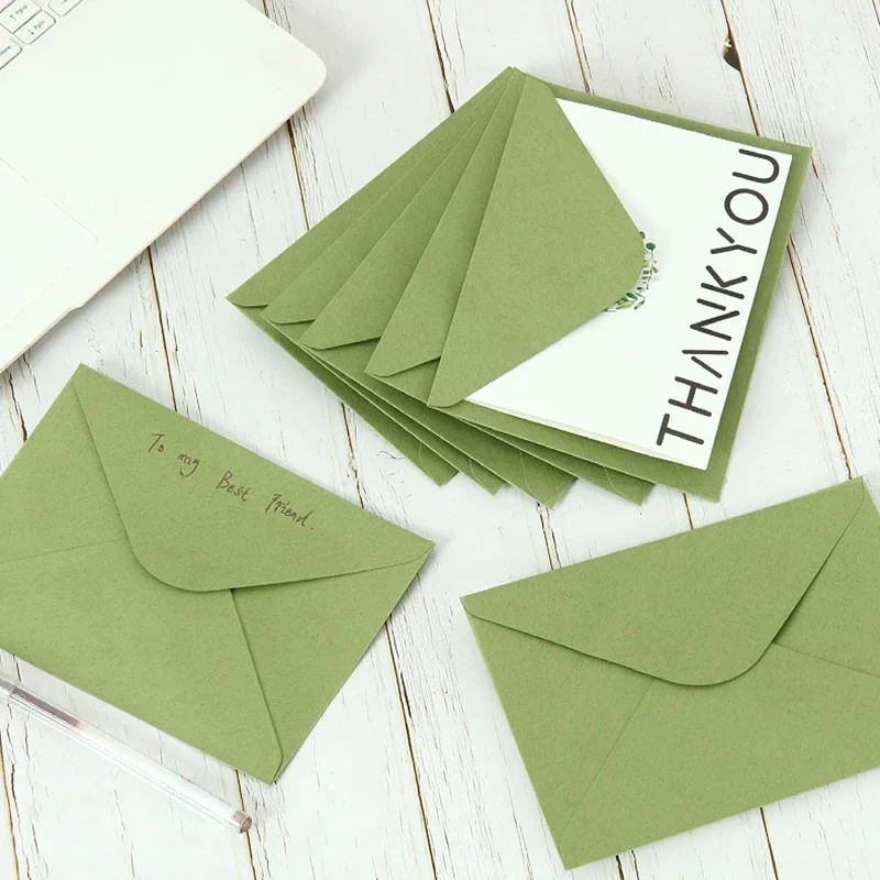 Wedding Supply Business - Enveloppe Rétro Verte en Papier Kraft,
