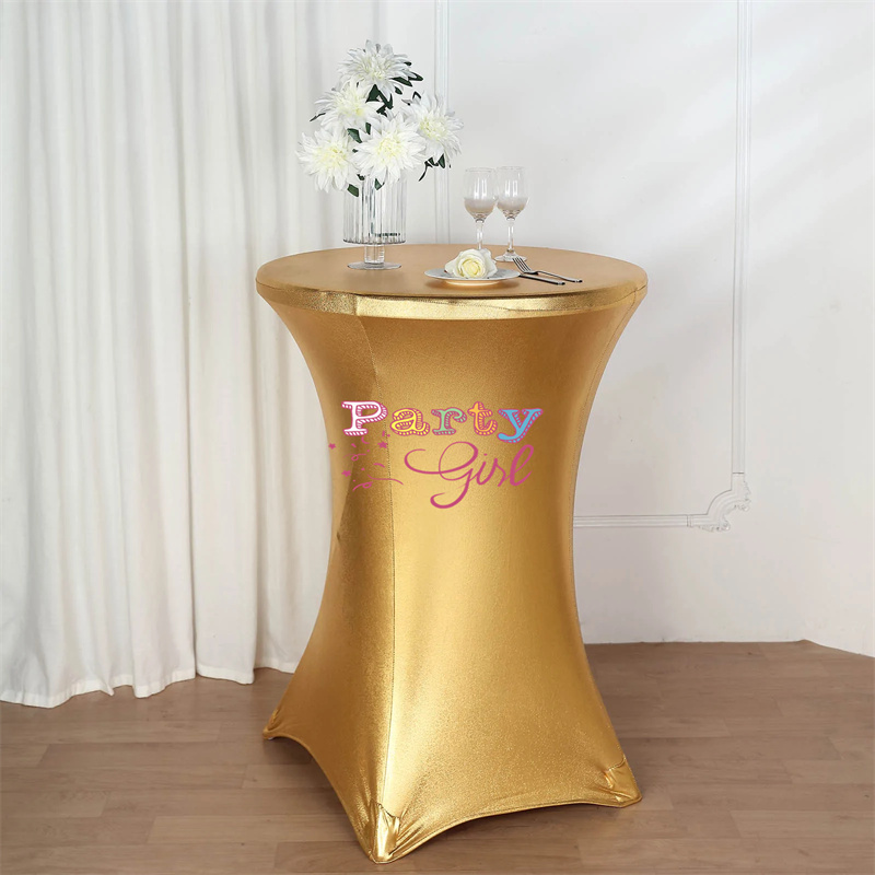 Wedding Qq - Nappe de Table en Spandex métallique,