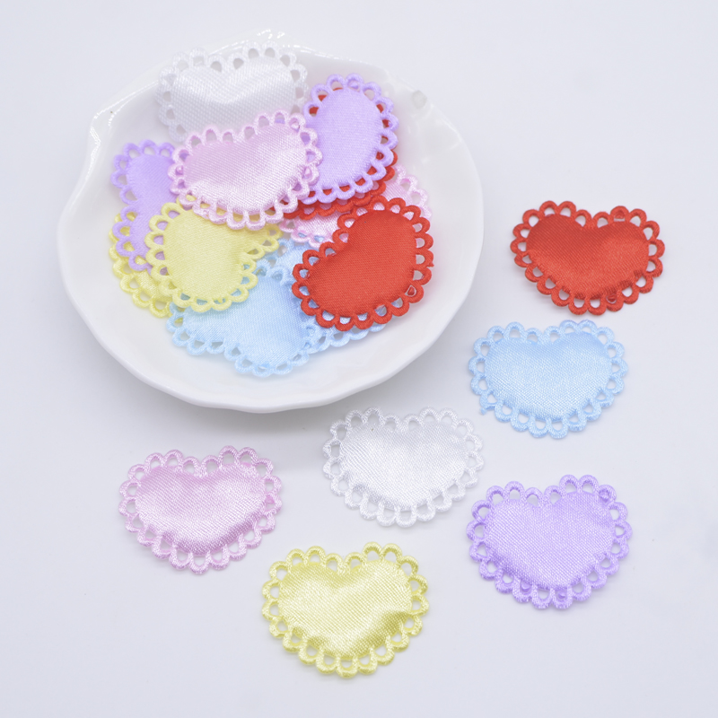 50 pièces 29*24mm coeur tissu  - Wedding Superstar avis et prix